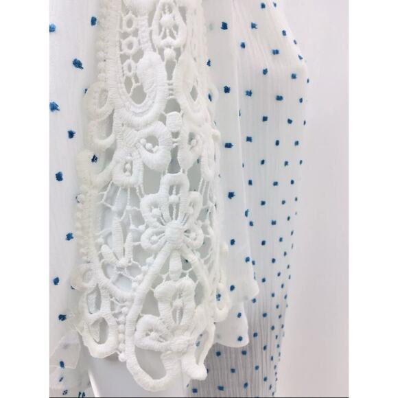 Weekend By Suzanne Betro Womens Plus 2X Tunic Top Lace Appliqué Rayon Shirt NEW - Picture 3 of 9